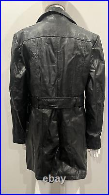 Dutch Boy Black Leather Trench Coat