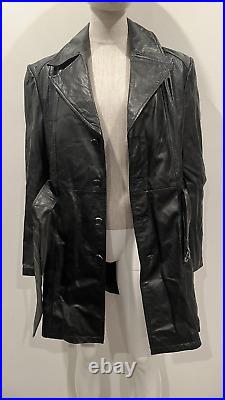 Dutch Boy Black Leather Trench Coat