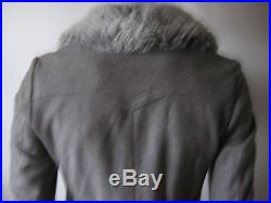 EUC VTG mens 70s MELTON CLOTH MILITARY STYLE COAT FAUX FUR COLLAR CANADA 40