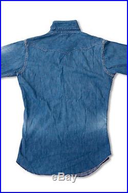 EXTRA RARE VTG 1950'S Wrangler BULE BELL WESTERN Denim Shirt SANFORIZED