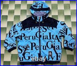 Ellesse Perugia Italy Bear All Over Print Spell-0ut Hoodie Jacket Size L