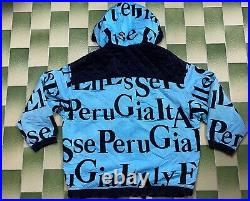 Ellesse Perugia Italy Bear All Over Print Spell-0ut Hoodie Jacket Size L