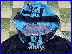 Ellesse Perugia Italy Bear All Over Print Spell-0ut Hoodie Jacket Size L