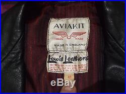 Genuine Vintage Mens 1960’s AVIAKIT LEWIS LEATHERS Teddy Boy Biker Jacket Coat