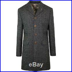 Gibson London Vintage Glen Check Coat BNWT Designer Mens Long Jacket Clothing