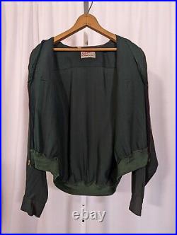 Glover Vintage 40s Dark Green Gabardine Double Pocket Uniform Jacket USA Union L