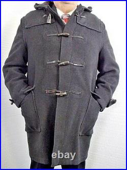 Gloverall Men's 1950's Wool Grey Toggle Button Duffle Coat Made in England Rare