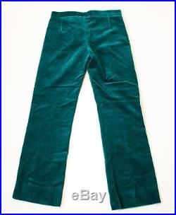 Granny Takes a Trip Velvet Trousers Vintage Pants Original 1970s Green 30x30