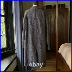 HARRIS TWEED Men's Vintage 1950s Wool Top Coat Overcoat Jacket XL WOW