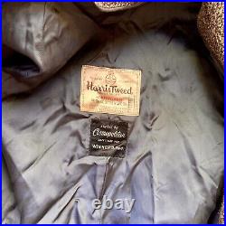 HARRIS TWEED Men's Vintage 1950s Wool Top Coat Overcoat Jacket XL WOW