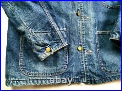 HOT VINTAGE Men CARHARTT CHORE BARN WORKWEAR BLANKET LINED Denim JACKET Jeans M