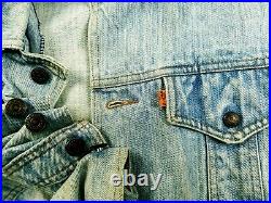 HOT VTG 70's LEVI'S 70671 CHORE LONG SPLIT TAIL 543 Denim BLAZER JACKET Jeans M