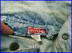 HOT VTG 70's LEVI'S 70671 CHORE LONG SPLIT TAIL 543 Denim BLAZER JACKET Jeans M