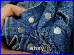 HOT VTG 80s Men's USA LEE @ SAFARI CHORE BARN BLAZER 4 Pcks Denim JACKET Jeans L