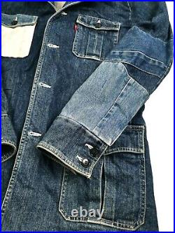 HOT VTG LEVIS 70707 RED TAB CHORE PATCHWORK Denim BLAZER JACKET Jeans L (Fit M)