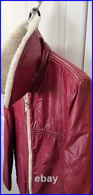 HTF Vintage Woolrich Red Nylon Fleece Lined Bomber Style Jacket Unisex Medium