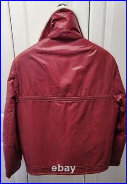 HTF Vintage Woolrich Red Nylon Fleece Lined Bomber Style Jacket Unisex Medium