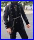 Heavy Duty Black Cotton Steampunk Vintage Dress Coat Pirate Military Top SPVL