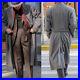Herringbone Mens Suit Tweed Long Overcoat Double Breasted Tailored Wool Blend