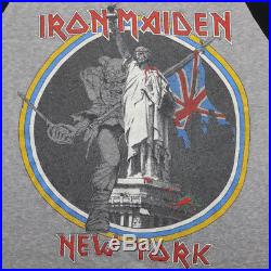 Iron Maiden Shirt Vintage tshirt 1983 Brain Damage At The Garden Tour Rock Metal