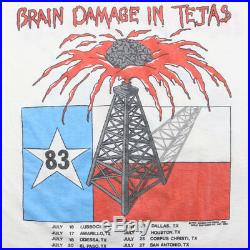 Iron Maiden Shirt Vintage tshirt 1983 Brain Damage In Tejas Tour Piece Of Mind
