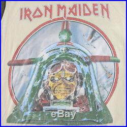 Iron Maiden Shirt Vintage tshirt 1984 Aces High Camo Tee Heavy Metal Band 80s