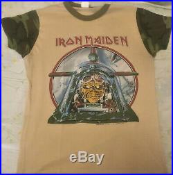Iron Maiden Vintage 1984 XL Shirt Aces High Camo Tee Heavy Metal Rare