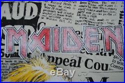 Iron Maiden Vintage 1992 Be Quick Tour Newspaper Concert Shirt Authentic Large