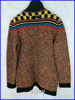 JPG Gaultier Sparkle Chunky Knit Checker Full Zip Sweater L