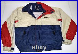 Jacket Coat VTG 90s Dash Tech 3 Tone Raglan Mid Weight Jacket Sz M Red Blue Tan