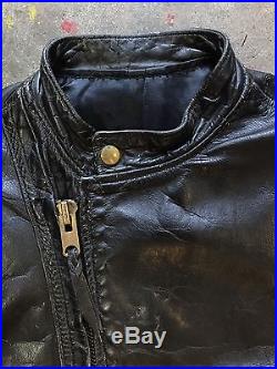 Jeff Decker's Langlitz Leather Black Cafe Racer Motorcycle Jacket Size 42, Med