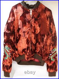 Korea Korean Dragon Crushed Velvet Jacket By HAN MEE SA Size Large LOOK