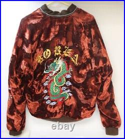 Korea Korean Dragon Crushed Velvet Jacket By HAN MEE SA Size Large LOOK