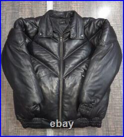 LARGE DOUBLE GOOSE Men's V STYLE-BOMBER GENUINE LAMBSKIN LEATHER JACKET