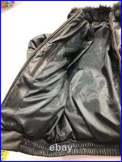 LARGE DOUBLE GOOSE Men's V STYLE-BOMBER GENUINE LAMBSKIN LEATHER JACKET