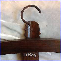 Large Rare Anri Vintage Hand Carved Wood Clothes Hanger Man Head Made Italy