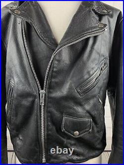 LA Roxx Men's Vintage genuine Moto Leather Jacket 1980's Motley Crue size 46 XXL