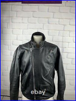 LA Roxx Vintage genuine Moto Leather Jacket 1980's size 46 men or women's