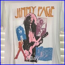 LED ZEPPELIN JIMMY PAGE VINTAGE 1970's-80's CONCERT T SHIRT SCREEN STARS