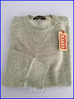 LEVIS VINTAGE CLOTHING men’S sweatshirt grey 100% cotton wearability slim