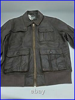 LLBean LL Bean Leather Bomber Pilot Jacket? NEW Men Medium Dark Brown Signature