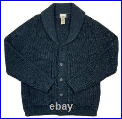 LL Bean Mens 90s Cowichan Wool Cardigan Heavy Knit Sweater Jacket Button M Reg