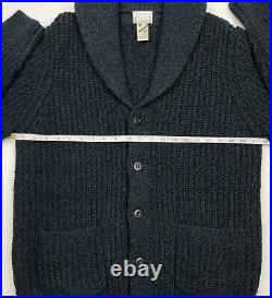 LL Bean Mens 90s Cowichan Wool Cardigan Heavy Knit Sweater Jacket Button M Reg