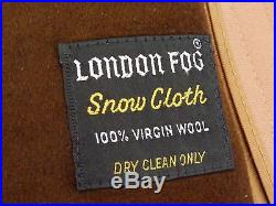 LONDON FOG Vintage Men's 44 LONG Camel Khaki Heavy Virgin Wool Snow Cloth Lined