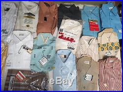 LOT OF 37 VINTAGE DEADSTOCK SHIRTS 40s 50s 60s 70s WORK ROCKABILLY MOSTLY MENS