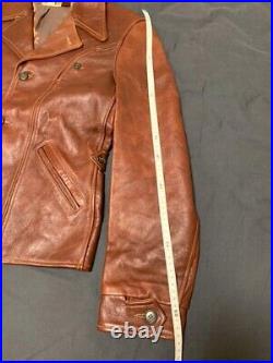 LVC LEVIS VINTAGE CLOTHING Horsehide Leather Jacket Brown Size 40 Made in UK