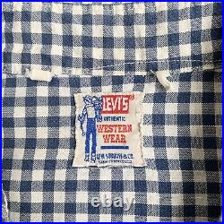 LVC Levi's Vintage Clothing 40s 50s Style Western Shirt Big E Cowboy S/M Pearl