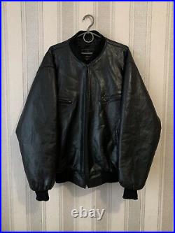 Leather Bomber Jacket Vincent & CO, Vintage, Alta Moda, Men's M, Avant Garde