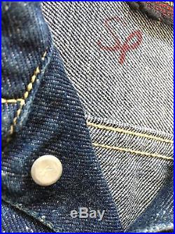 Lee 101 Vintage 50s Denim Jeans Jacket Size 46 Red Golden Tag Made in USA