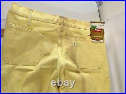 Levi Men's Vintage Deadstock yellow Jeans Bell Bottoms Tags 36x32 Tags